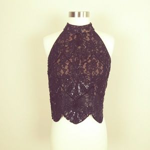 Cache jeweled halter top